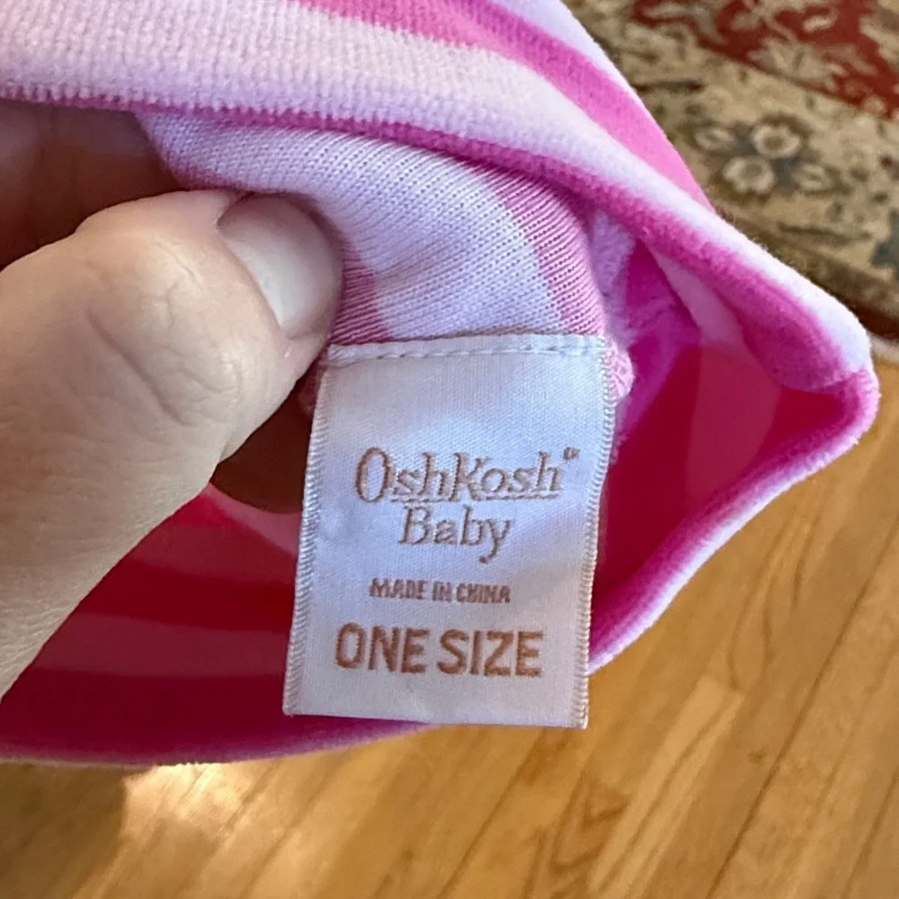 Vintage OshKosh B'gosh Pink Striped Hat EUC